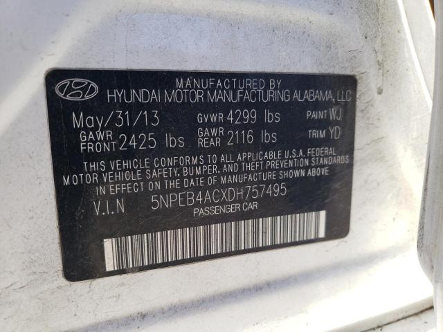 Photo 9 VIN: 5NPEB4ACXDH757495 - HYUNDAI SONATA GLS 