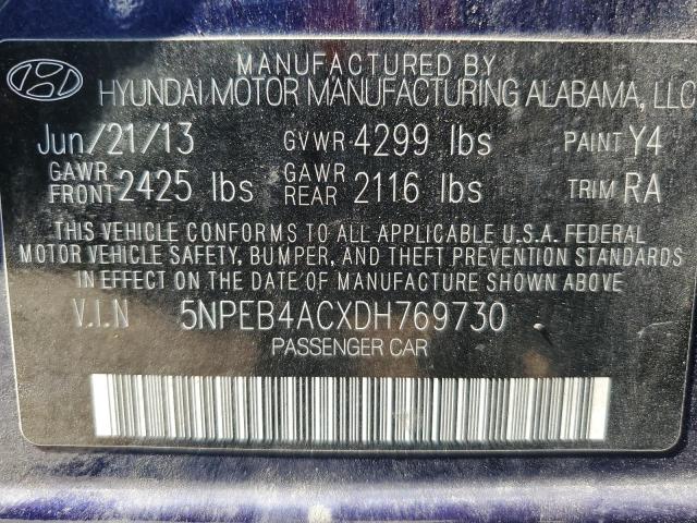 Photo 11 VIN: 5NPEB4ACXDH769730 - HYUNDAI SONATA GLS 