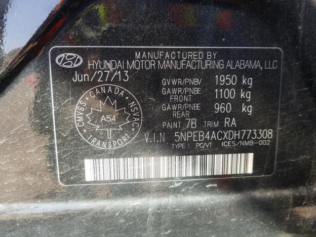 Photo 9 VIN: 5NPEB4ACXDH773308 - HYUNDAI SONATA GLS 