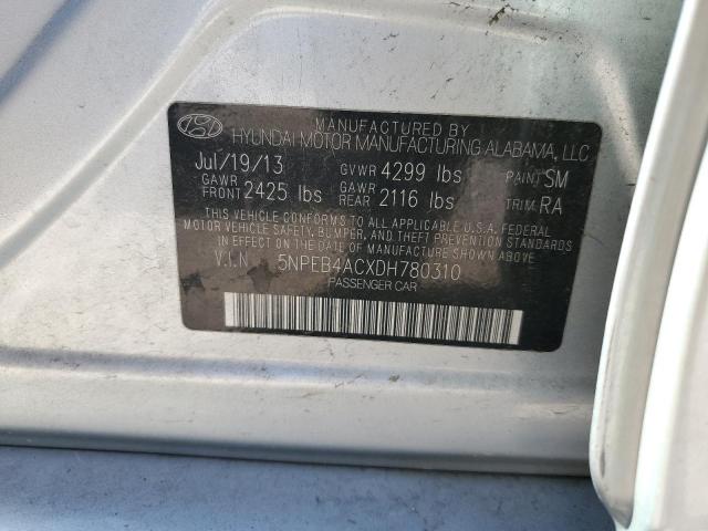 Photo 9 VIN: 5NPEB4ACXDH780310 - HYUNDAI SONATA GLS 