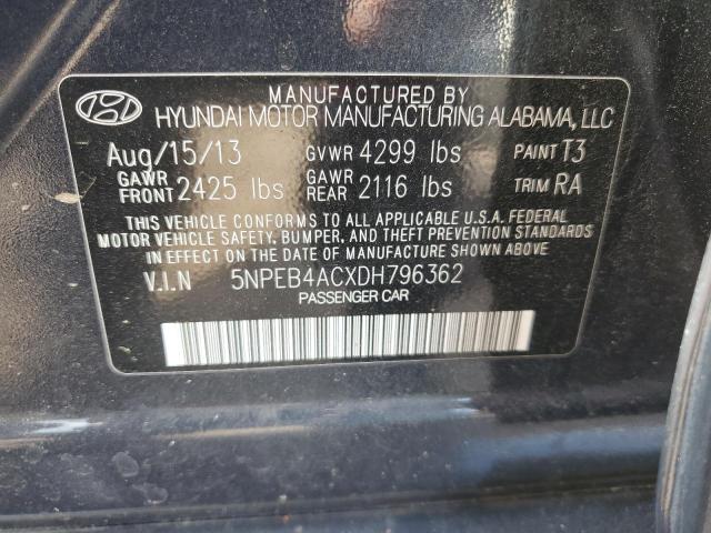 Photo 12 VIN: 5NPEB4ACXDH796362 - HYUNDAI SONATA 