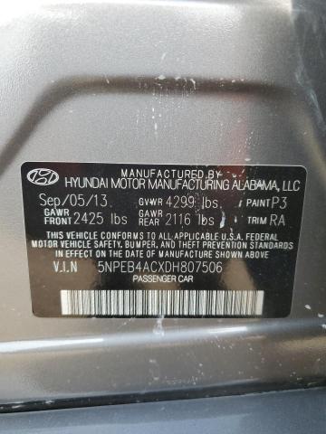 Photo 11 VIN: 5NPEB4ACXDH807506 - HYUNDAI SONATA GLS 