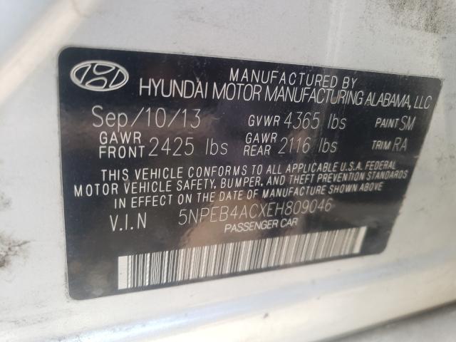 Photo 9 VIN: 5NPEB4ACXEH809046 - HYUNDAI SONATA GLS 