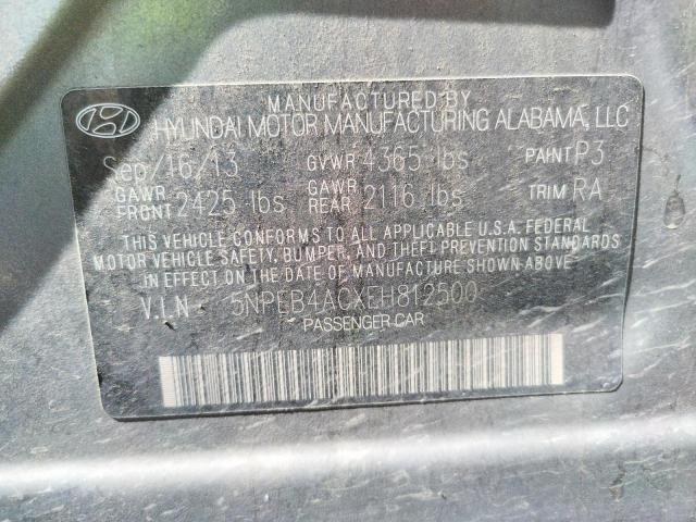 Photo 9 VIN: 5NPEB4ACXEH812500 - HYUNDAI SONATA GLS 