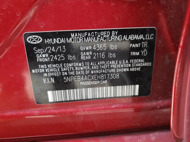 Photo 9 VIN: 5NPEB4ACXEH817308 - HYUNDAI SONATA GLS 