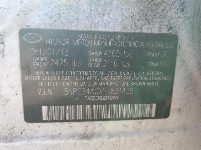 Photo 11 VIN: 5NPEB4ACXEH821438 - HYUNDAI SONATA 