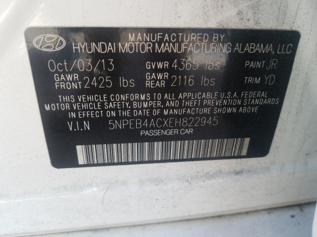 Photo 9 VIN: 5NPEB4ACXEH822945 - HYUNDAI SONATA GLS 