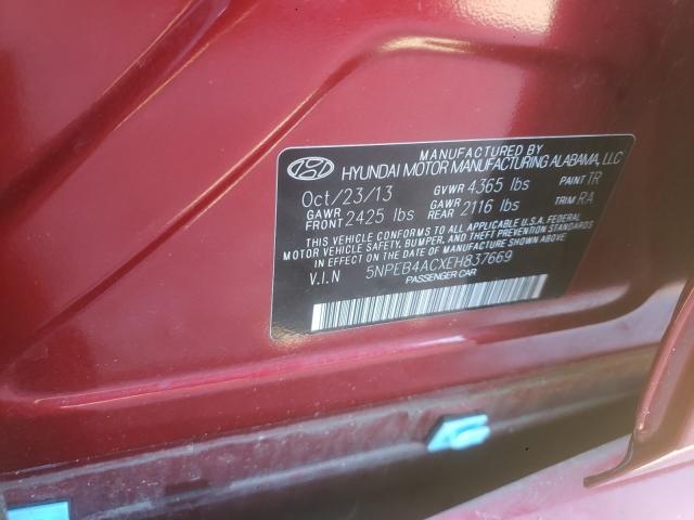 Photo 9 VIN: 5NPEB4ACXEH837669 - HYUNDAI SONATA GLS 