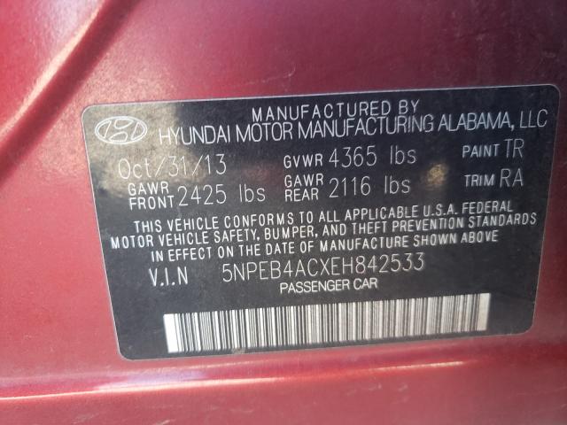 Photo 9 VIN: 5NPEB4ACXEH842533 - HYUNDAI SONATA GLS 