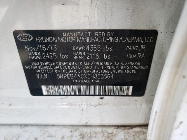 Photo 9 VIN: 5NPEB4ACXEH853564 - HYUNDAI SONATA GLS 