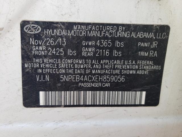 Photo 9 VIN: 5NPEB4ACXEH859056 - HYUNDAI SONATA GLS 