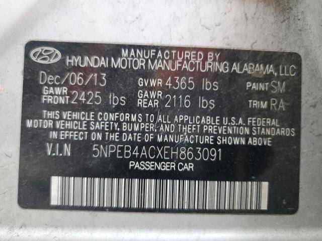 Photo 11 VIN: 5NPEB4ACXEH863091 - HYUNDAI SONATA 