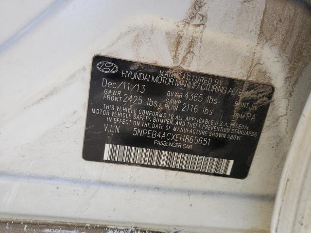 Photo 11 VIN: 5NPEB4ACXEH865651 - HYUNDAI SONATA 