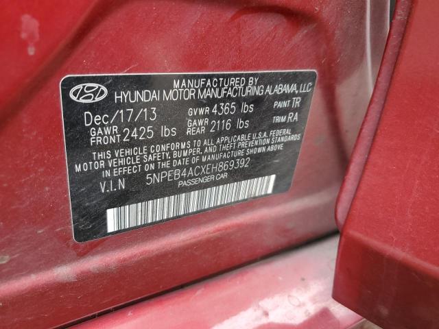 Photo 11 VIN: 5NPEB4ACXEH869392 - HYUNDAI SONATA GLS 