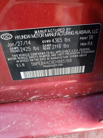 Photo 11 VIN: 5NPEB4ACXEH885768 - HYUNDAI SONATA GLS 