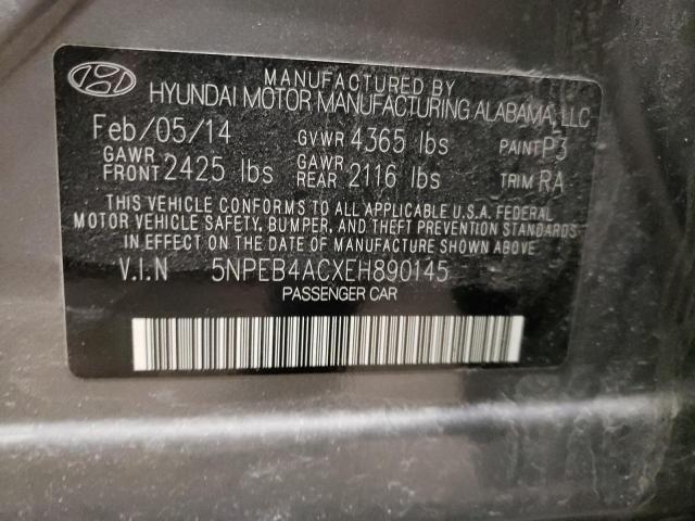 Photo 9 VIN: 5NPEB4ACXEH890145 - HYUNDAI SONATA GLS 