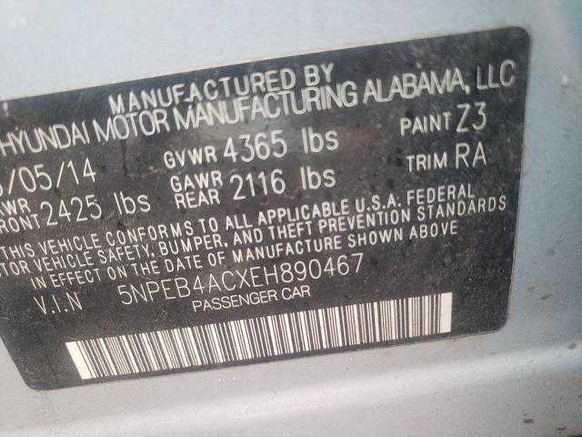 Photo 9 VIN: 5NPEB4ACXEH890467 - HYUNDAI SONATA GLS 