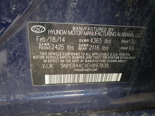 Photo 9 VIN: 5NPEB4ACXEH897838 - HYUNDAI SONATA GLS 