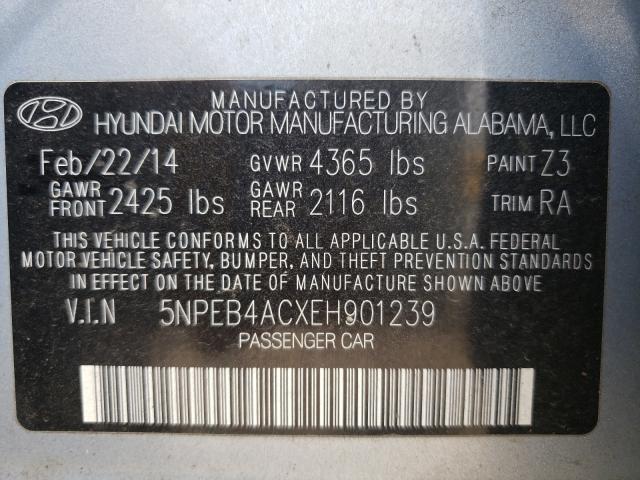 Photo 9 VIN: 5NPEB4ACXEH901239 - HYUNDAI SONATA GLS 