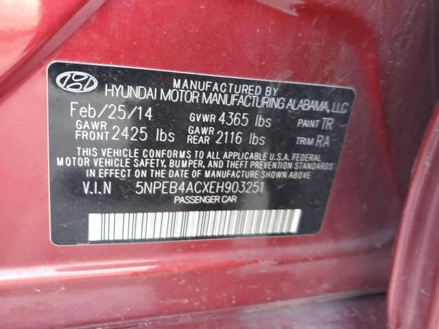 Photo 11 VIN: 5NPEB4ACXEH903251 - HYUNDAI SONATA GLS 