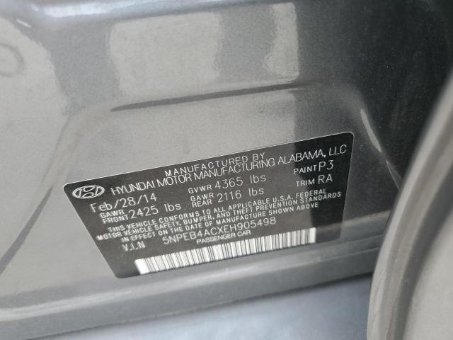 Photo 11 VIN: 5NPEB4ACXEH905498 - HYUNDAI SONATA 