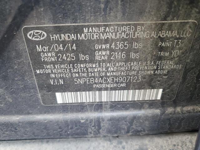 Photo 11 VIN: 5NPEB4ACXEH907123 - HYUNDAI SONATA 