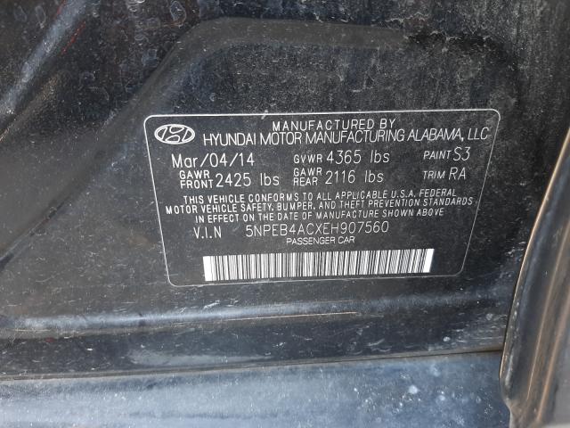 Photo 9 VIN: 5NPEB4ACXEH907560 - HYUNDAI SONATA GLS 