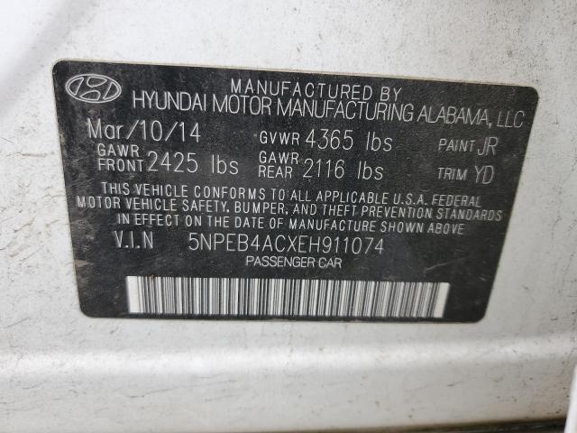 Photo 11 VIN: 5NPEB4ACXEH911074 - HYUNDAI SONATA 