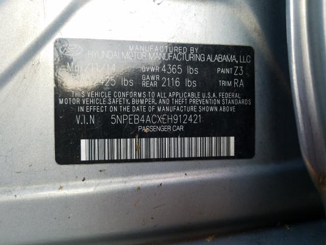 Photo 9 VIN: 5NPEB4ACXEH912421 - HYUNDAI SONATA GLS 