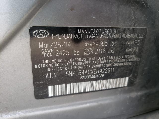 Photo 9 VIN: 5NPEB4ACXEH922611 - HYUNDAI SONATA GLS 