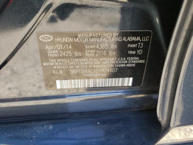 Photo 9 VIN: 5NPEB4ACXEH924407 - HYUNDAI SONATA GLS 