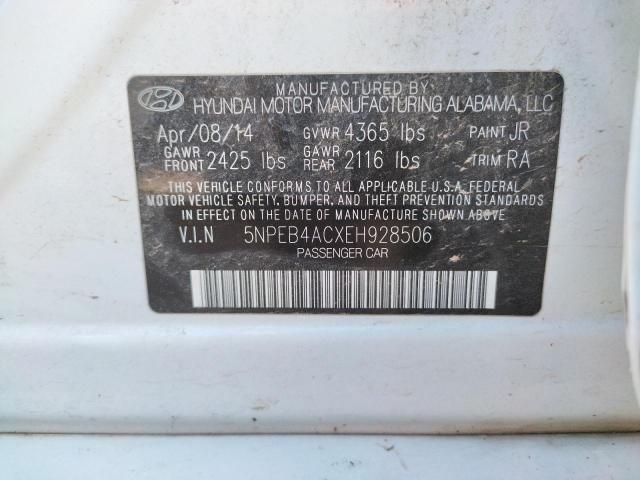 Photo 9 VIN: 5NPEB4ACXEH928506 - HYUNDAI SONATA GLS 