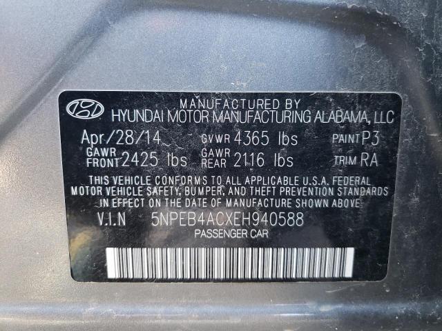 Photo 9 VIN: 5NPEB4ACXEH940588 - HYUNDAI SONATA GLS 