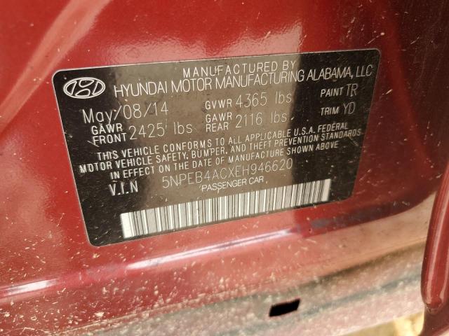 Photo 12 VIN: 5NPEB4ACXEH946620 - HYUNDAI SONATA GLS 