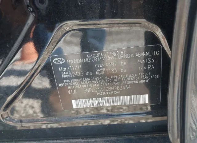 Photo 8 VIN: 5NPEC4AB0BH263454 - HYUNDAI SONATA 