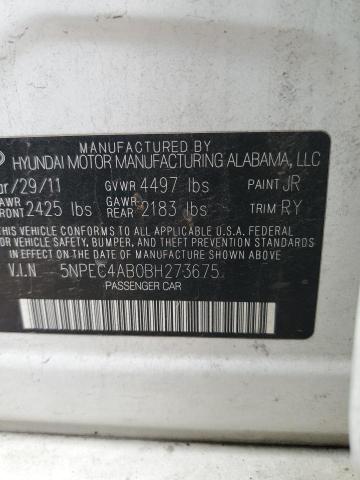 Photo 11 VIN: 5NPEC4AB0BH273675 - HYUNDAI SONATA 