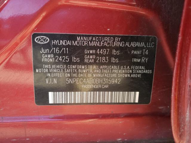 Photo 9 VIN: 5NPEC4AB0BH315942 - HYUNDAI SONATA SE 