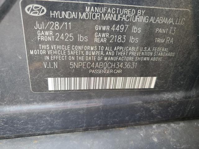 Photo 9 VIN: 5NPEC4AB0CH343631 - HYUNDAI SONATA SE 