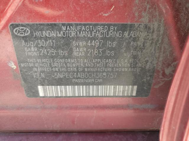 Photo 11 VIN: 5NPEC4AB0CH365757 - HYUNDAI SONATA SE 