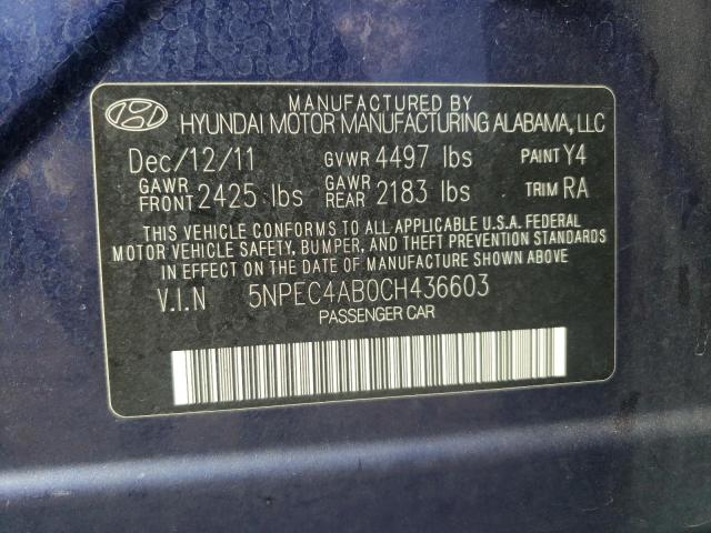 Photo 11 VIN: 5NPEC4AB0CH436603 - HYUNDAI SONATA SE 