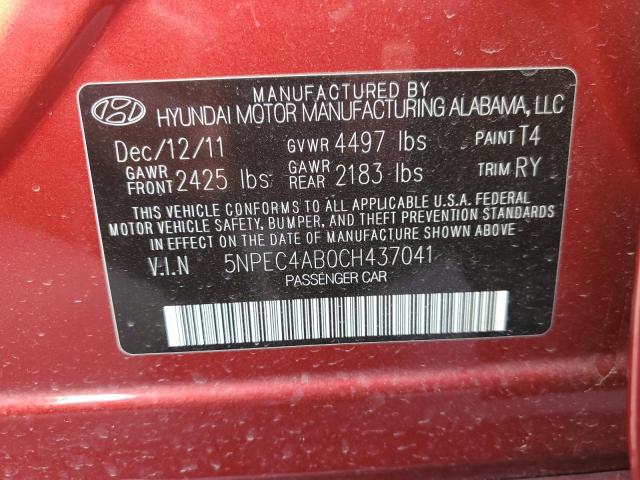 Photo 11 VIN: 5NPEC4AB0CH437041 - HYUNDAI SONATA SE 