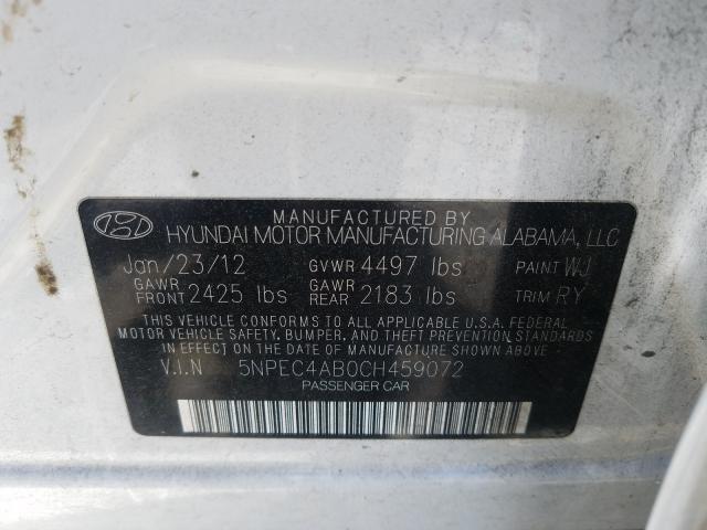 Photo 9 VIN: 5NPEC4AB0CH459072 - HYUNDAI SONATA SE 