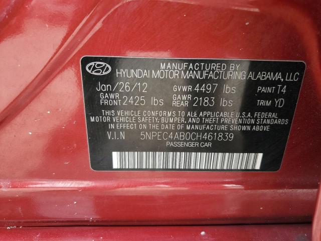 Photo 12 VIN: 5NPEC4AB0CH461839 - HYUNDAI SONATA SE 