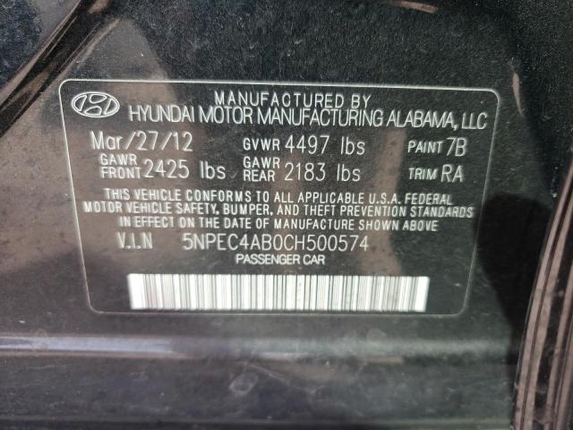 Photo 9 VIN: 5NPEC4AB0CH500574 - HYUNDAI SONATA SE 