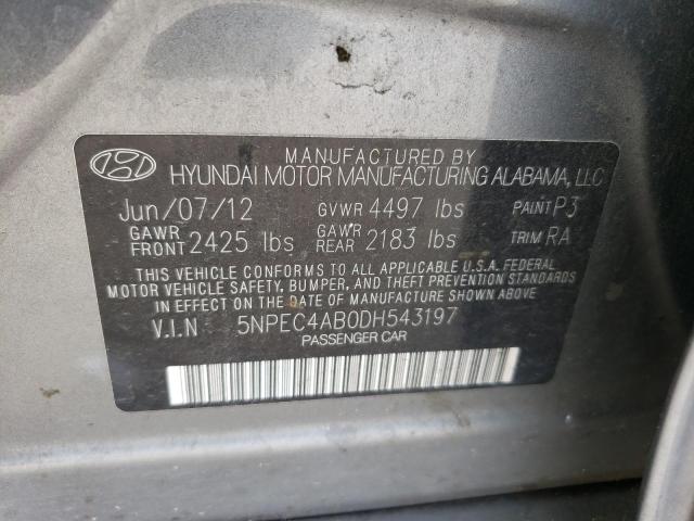 Photo 12 VIN: 5NPEC4AB0DH543197 - HYUNDAI SONATA SE 