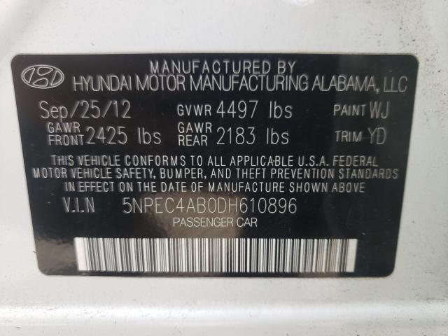 Photo 9 VIN: 5NPEC4AB0DH610896 - HYUNDAI SONATA SE 