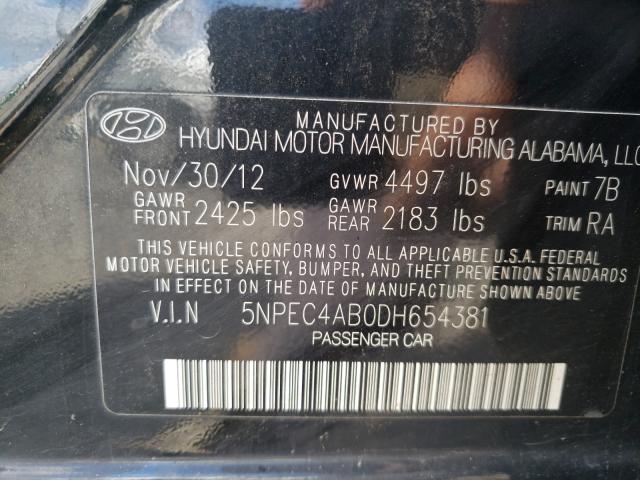 Photo 9 VIN: 5NPEC4AB0DH654381 - HYUNDAI SONATA SE 