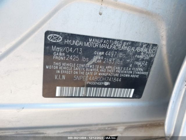 Photo 8 VIN: 5NPEC4AB0DH741844 - HYUNDAI SONATA 