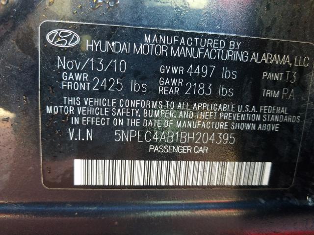 Photo 9 VIN: 5NPEC4AB1BH204395 - HYUNDAI SONATA SE 