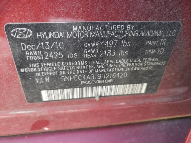 Photo 9 VIN: 5NPEC4AB1BH216420 - HYUNDAI SONATA SE 